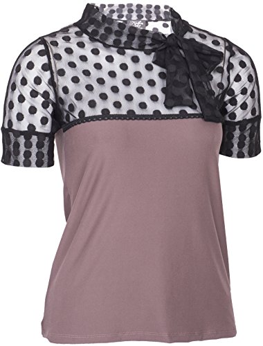 Küstenluder JANISE Vintage Tulle Polka Dots Ribbon Retro SHIRT Rockabilly -