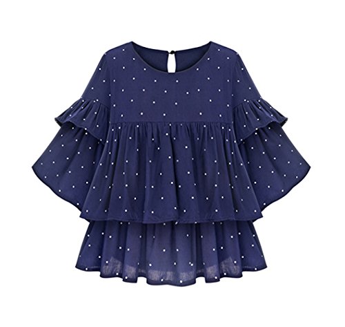 FIVE CATS Oversize Damen Chiffon Bluse Zweilagig Mit Top Fledermausärmel und Polka Dot-Design EU44-52