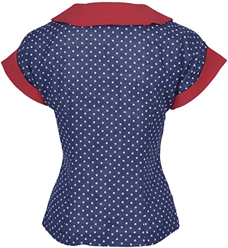 Küstenluder KAROLE Retro Polka Dots Punkte Vintage BLUSE Oberteil Rockabilly - 