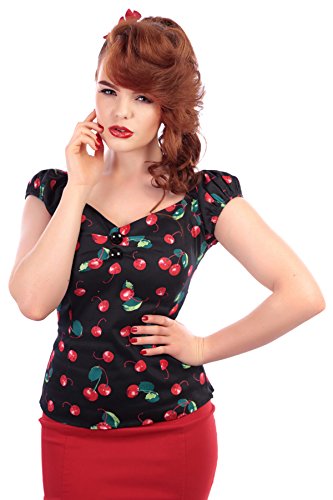 Collectif DOLORES 50s CHERRY Kirschen Pin Up Vintage BLUSE Rockabilly - 5