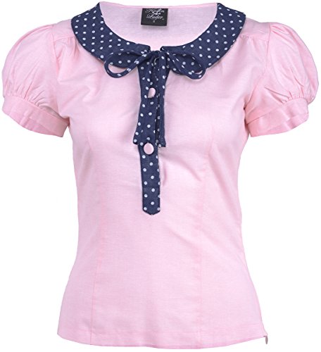 Küstenluder RUBIE Vintage Polka Dots Collar Puff Sleeve Shirt BLUSE Rockabilly