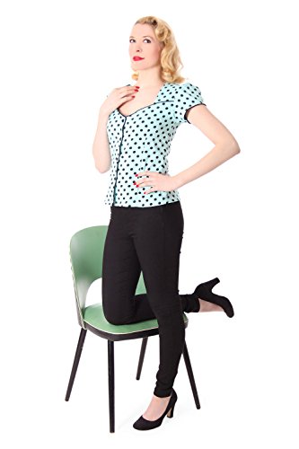 SugarShock Lucienne 50er retro vintage Polka Dots Rockabilly Pin Up Puffärmel Bluse - 3