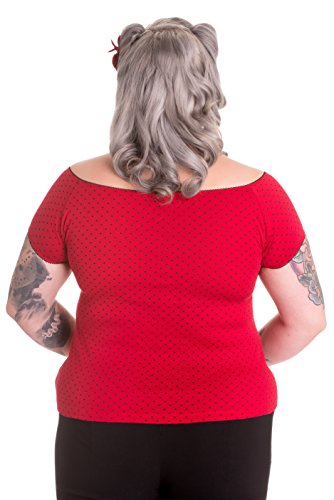 Hell Bunny Shirt CILLA TOP 6454 Rot 4XL - 