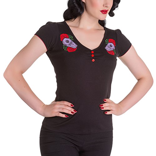 Hell Bunny Top R.I.P. TOP 6474 Schwarz S - 