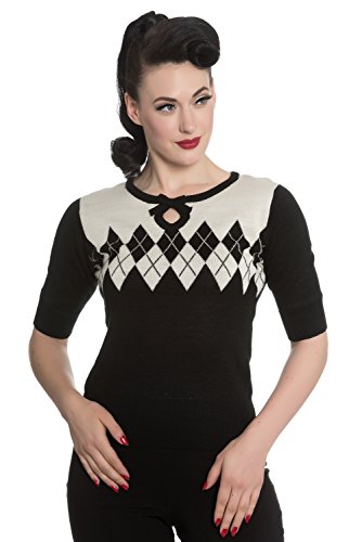 Hell Bunny Stricktop CHANTAL JUMPER 6556 Schwarz L