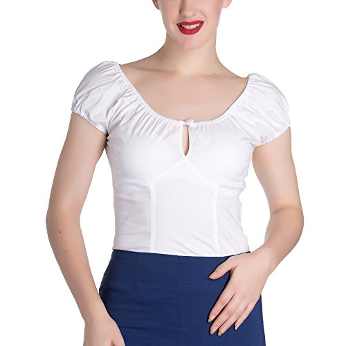 Hell Bunny Top MELISSA TOP 6505 Weiß 4XL - 