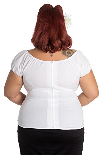 Hell Bunny Top MELISSA TOP 6505 Weiß 4XL - 