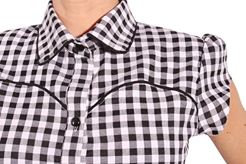 Country Gingham pin up rockabilly Karo Western Binde Bluse - 