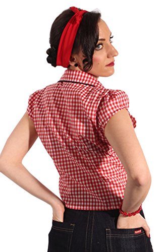 Country Gingham pin up rockabilly Karo Western Binde Bluse - 