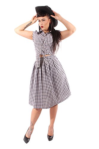 Country Gingham pin up rockabilly Karo Western Binde Bluse - 