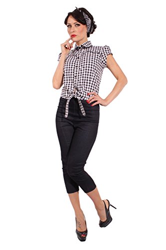 Country Gingham pin up rockabilly Karo Western Binde Bluse - 