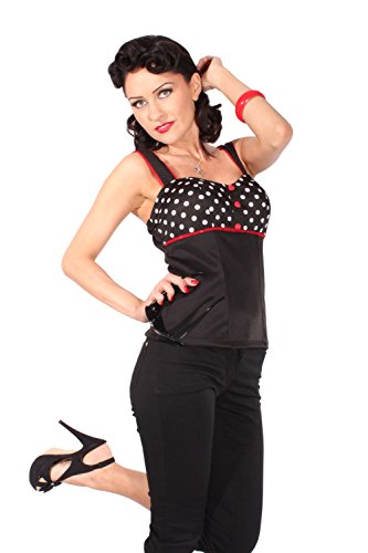 Polka dots rockabilly pin up Punkte Corsage Träger TOP Shirt incl Pads - 