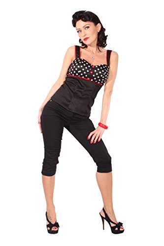 Polka dots rockabilly pin up Punkte Corsage Träger TOP Shirt incl Pads - 