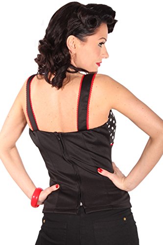 Polka dots rockabilly pin up Punkte Corsage Träger TOP Shirt incl Pads - 