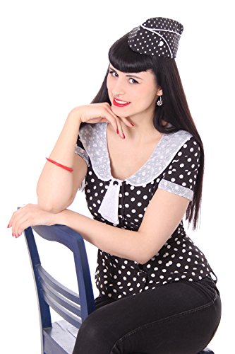 SugarShock Soraya 50er retro vintage Polka Dots Kragen Rockabilly Bluse - 