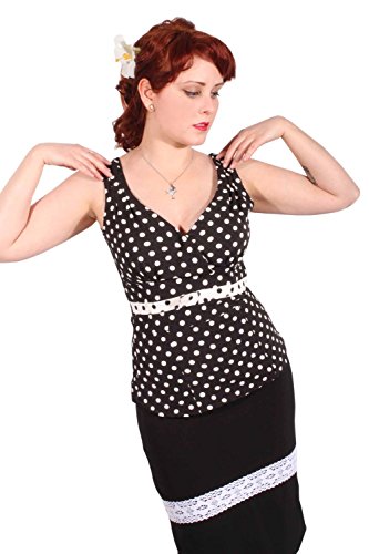 vintage Polka Dots Schleifchen Rockabilly Punkte Schleife Shirt Top - 