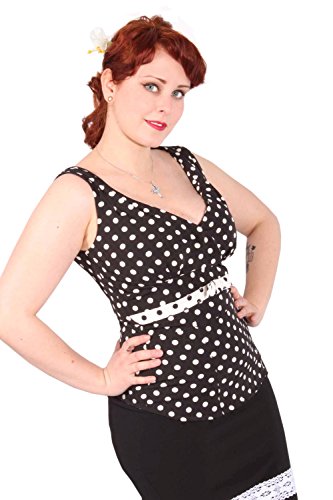 vintage Polka Dots Schleifchen Rockabilly Punkte Schleife Shirt Top - 