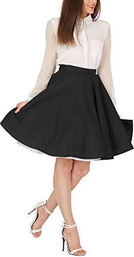 Black Butterfly Rockabilly 1950er-Jahre Swing Tellerrock (Schwarz, EUR 44 – XL) - 4