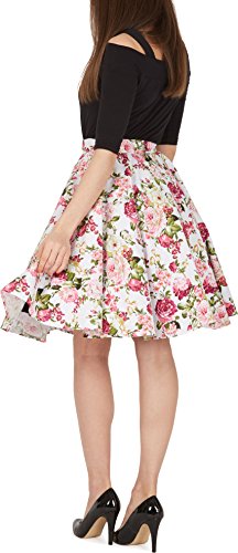 BlackButterfly Floral ‚Divinity‘ 1950er-Jahre Swing Tellerrock (Elfenbein, EUR 36 – XS) - 3