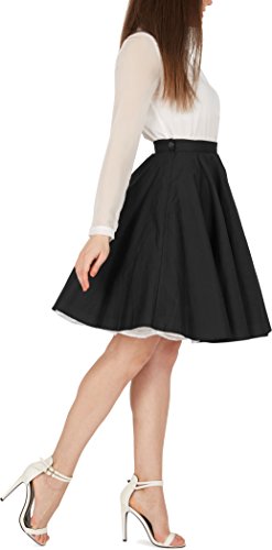 Black Butterfly Rockabilly 1950er-Jahre Swing Tellerrock (Schwarz, EUR 42 – L) - 2