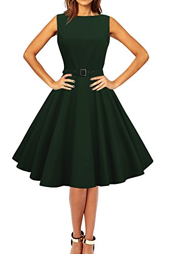 Black Butterfly 'Audrey' Vintage Clarity Kleid im 50er-Jahre-Stil (Dunkelgrün, EUR 38 - S)