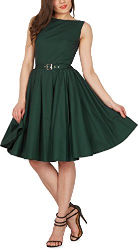 Black Butterfly ‚Audrey‘ Vintage Clarity Kleid im 50er-Jahre-Stil (Dunkelgrün, EUR 38 – S) - 4