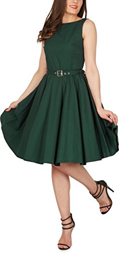 Black Butterfly ‚Audrey‘ Vintage Clarity Kleid im 50er-Jahre-Stil (Dunkelgrün, EUR 38 – S) - 4