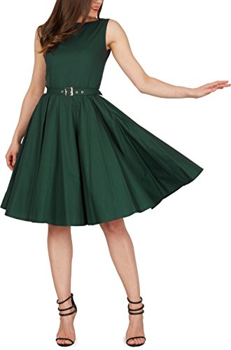 Black Butterfly ‚Audrey‘ Vintage Clarity Kleid im 50er-Jahre-Stil (Dunkelgrün, EUR 38 – S) - 5