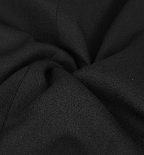 Rcool Frauen Mode schwarzen Rock mit Schulterriemen plissiert Mini Kleid Schwarz (XXL) - 7