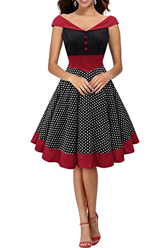 'Sylvia' Vintage Polka-Dots Pin-up-Kleid