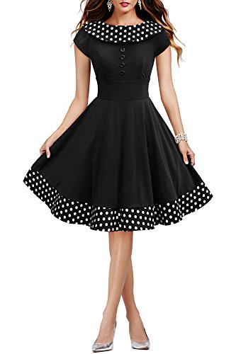 Rhianna' Vintage Polka-Dots Swingkleid