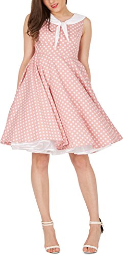 ‚Clio‘ 50’s Polka-Dots Kleid mit besetztem Ausschnitt - 5