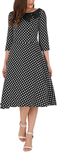 ‚Iris‘ 50’s Polka-Dots Kleid mit besetztem Ausschnitt - 5