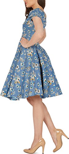 BlackButterfly ‚Serena‘ Vintage Eden Kleid im 50er-Jahre-Stil (Denim, EUR 50 – 4XL) - 2