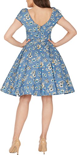BlackButterfly ‚Serena‘ Vintage Eden Kleid im 50er-Jahre-Stil (Denim, EUR 50 – 4XL) - 3