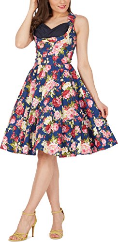 Black Butterfly ‚Aura‘ Classic Divinity Kleid im 50er-Jahre-Stil (Nachtblau, EUR 52 – 5XL) - 4