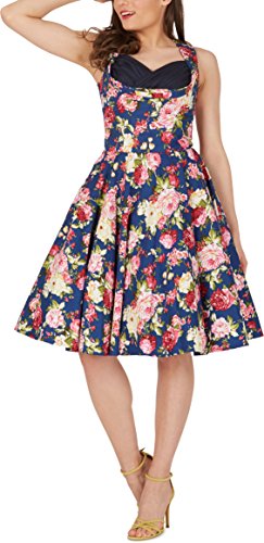 Black Butterfly ‚Aura‘ Classic Divinity Kleid im 50er-Jahre-Stil (Nachtblau, EUR 52 – 5XL) - 5