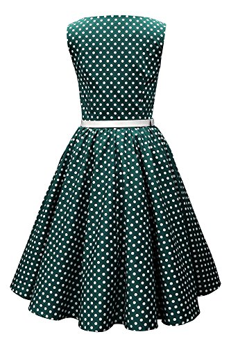Black Butterfly 'Audrey' Vintage Polka-Dots Kleid im 50er-Jahre-Stil (Blaugrün, EUR 50 - 4XL) - 