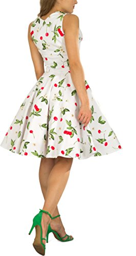 BlackButterfly 'Aura' Classic Joy Kleid im 50er-Jahre-Stil (Weiß Rot, EUR 44 - XL) - 