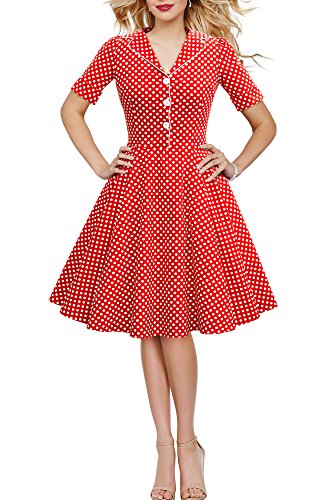 'Sabrina' Vintage Polka-Dots Kleid im 50er-J-Stil