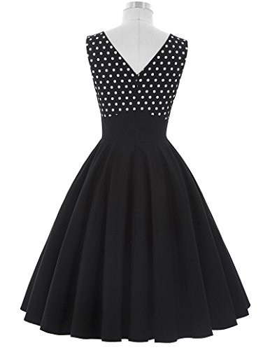 50s Kleid Partykleid A-Linie Picknick Kleid Knielang Casual Kleid M BP093-1 - 2