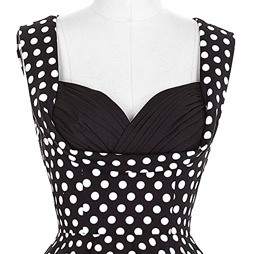 Frauen 50s Retro A-Linie Baumwolle Partykleid Mode 1950er M CL008901-11 - 6