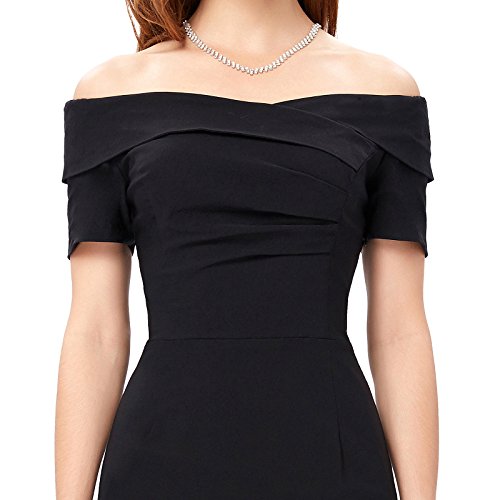 1950er Dress Knielang Cocktailkleider Partykleid Schwarz BP158-1 - 6