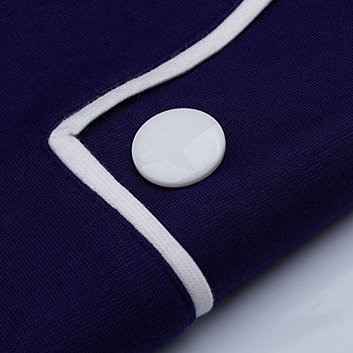 Homeyee Frauen elegante dunkelblaue Knopf Hülsen-dünne Abend-Partei-Geschäfts, figurbetontes Kleid B329 (EU 36 = Size S, Dunkelblau) - 4
