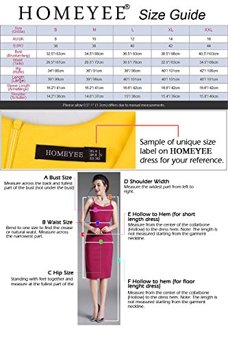 Homeyee Frauen elegante dunkelblaue Knopf Hülsen-dünne Abend-Partei-Geschäfts, figurbetontes Kleid B329 (EU 36 = Size S, Dunkelblau) - 7