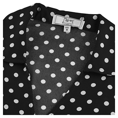 Missmay Damen Sommer Retro Polka Dots Tops schwarz Gr.M - 