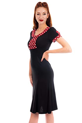 Neue Rockabilly Vintage 50er Jahre Kleid (DE 38, Schwarz) - 2