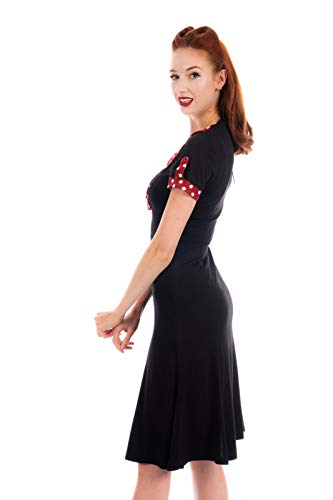 Neue Rockabilly Vintage 50er Jahre Kleid (DE 38, Schwarz) - 3