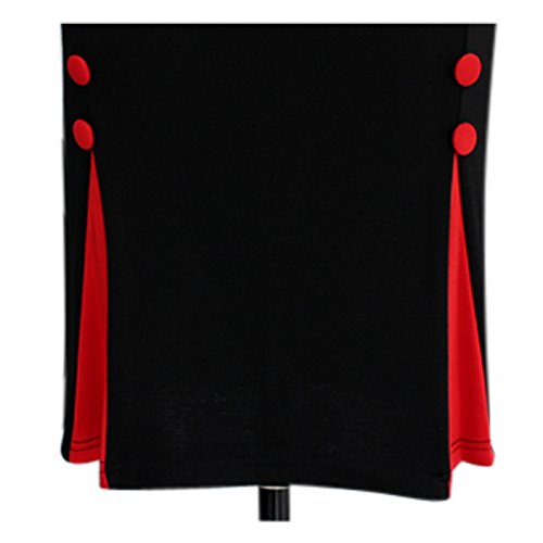 Neue Rockabilly 40er 50er Jahre Elegantes Wiggle Bleistift Kleid (36, Schwarz & Rot) - 