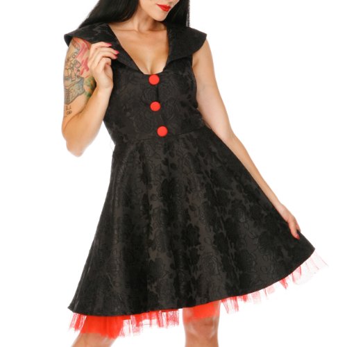 Voodoo Vixen Kleid ROSES DRA2127 black-red M - 2